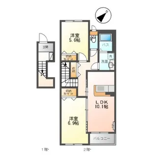 シェリー【2階】の間取り