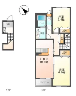 シェリー【2階】の間取り