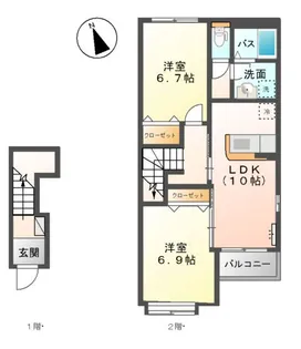 サニーポート エル【1階】の間取り