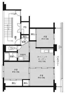 ビレッジハウス岩倉Ⅱ1号棟【5階】の間取り