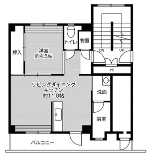 ビレッジハウス湖山4号棟【2階】の間取り