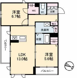 シャーメゾン湯所久松テラス【201号室】の間取り