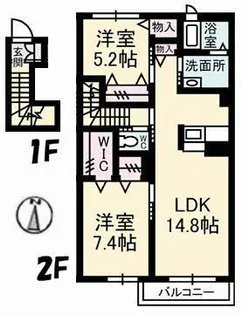 パッション C棟【2階】の間取り