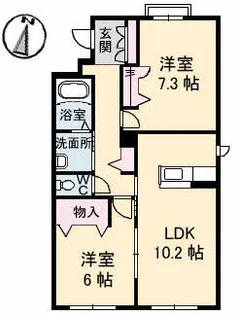 グランマスト新品治【1階】の間取り