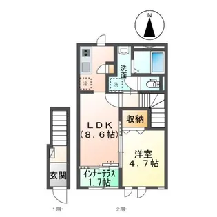 ヴィラ コルヌイエ【2階】の間取り