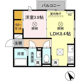 サニーハウス【101号室】の間取り