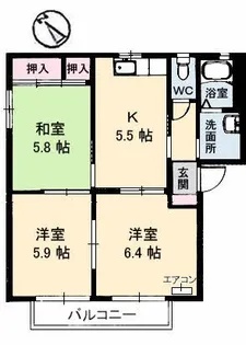 グリーン・ヴィラ A棟【2階】の間取り