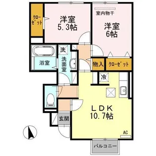 ドルチェビータ【1階】の間取り