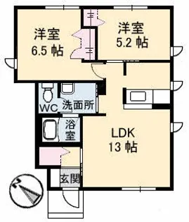 ヒルリッジ【1階】の間取り