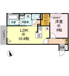 フォーサイト ウエスト B棟【1階】の間取り