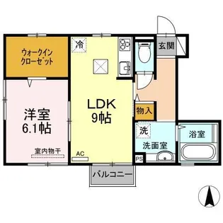 デァ・モント【1階】の間取り