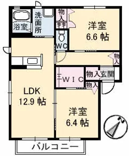 オーチャード C棟【0201号室】の間取り