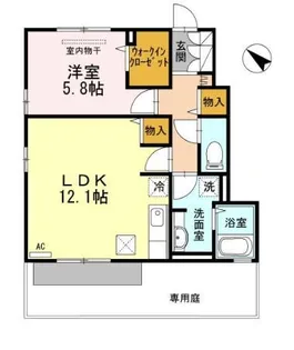 レチエ吉成 A棟【1階】の間取り