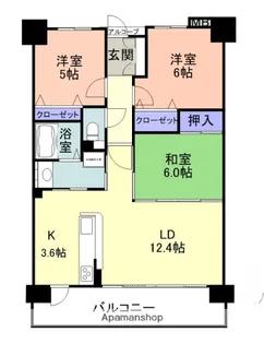 サーパス東福原【5階】の間取り