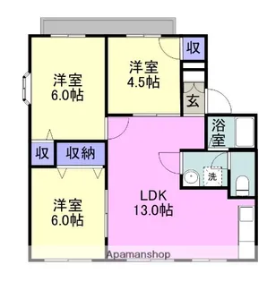 レジデンス原田【1階】の間取り
