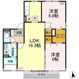 オーシャンヴューA【1階】の間取り