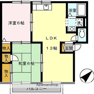 サンヨークC棟【201号室】の間取り