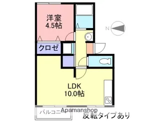 鳥取県米子市旗ヶ崎6丁目【アパート】の間取り
