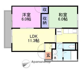 タウンハウス福原A棟【1階】の間取り