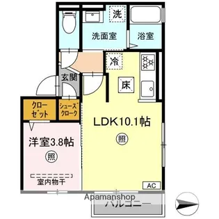 リバーポートSEIⅡ【201号室】の間取り