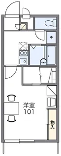 レオパレスKAIKE【103号室】の間取り