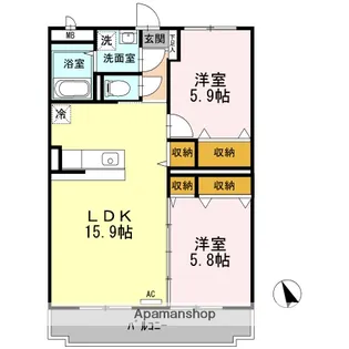 アールブランE【3階】の間取り