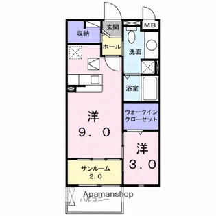 プラシード【103号室】の間取り
