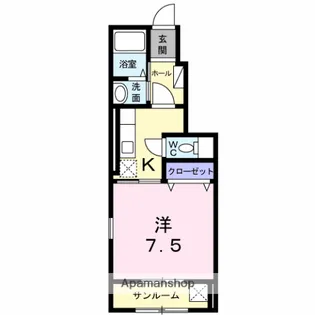 グレイスフル【102号室】の間取り