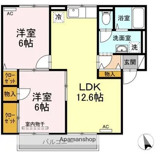 メゾンリヴェールA棟【201号室】の間取り