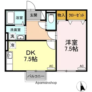 コーポ門脇Ⅱ【201号室】の間取り