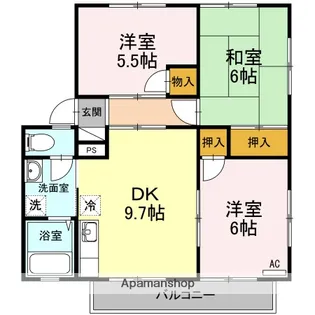 サンライズスミダB【2階】の間取り