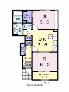 テルヌーラ B【102号室】の間取り