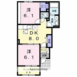 フロリスタン【102号室】の間取り