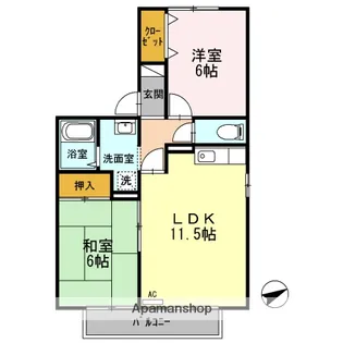スカイスクレーパー A棟【201号室】の間取り