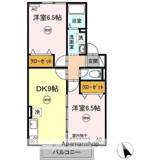 ロードキャッスル B【202号室】の間取り