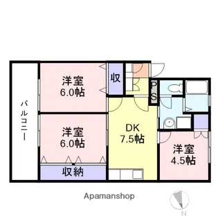 シャトー米子【305号室】の間取り
