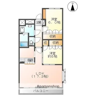 ディベルティ観音寺新町【201号室】の間取り