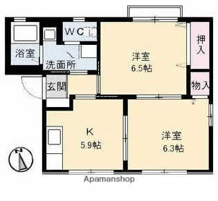 メゾンアムールA棟【105号室】の間取り