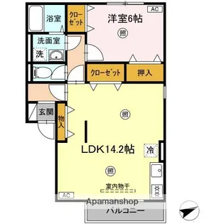 ディアコートB棟【102号室】の間取り