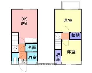 アピネスB棟【1号室】の間取り
