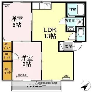サンヨークC棟【201号室】の間取り