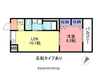 ピアコートB【3-C号室】の間取り