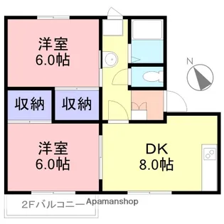 ワイズフラッツNO.2【202号室】の間取り
