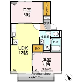 サン ルミエールD棟【202号室】の間取り