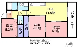グランデ渡辺【102号室】の間取り