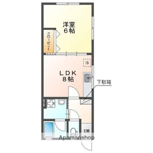 ボンヌシャンスNⅡ【202号室】の間取り