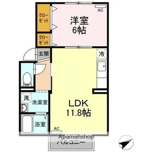 NEWプレジール倉敷A棟【101号室】の間取り