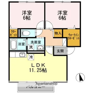 バームクーヘンB棟【201号室】の間取り