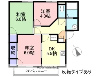 ワイズフラッツNO.3【102号室】の間取り
