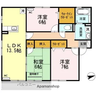 バームクーヘンA棟【201号室】の間取り